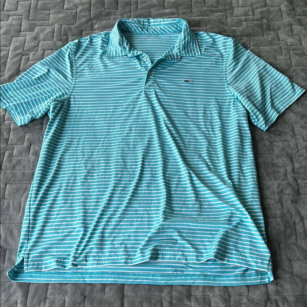 Vineyard Men's Blue Striped Golf Shirt